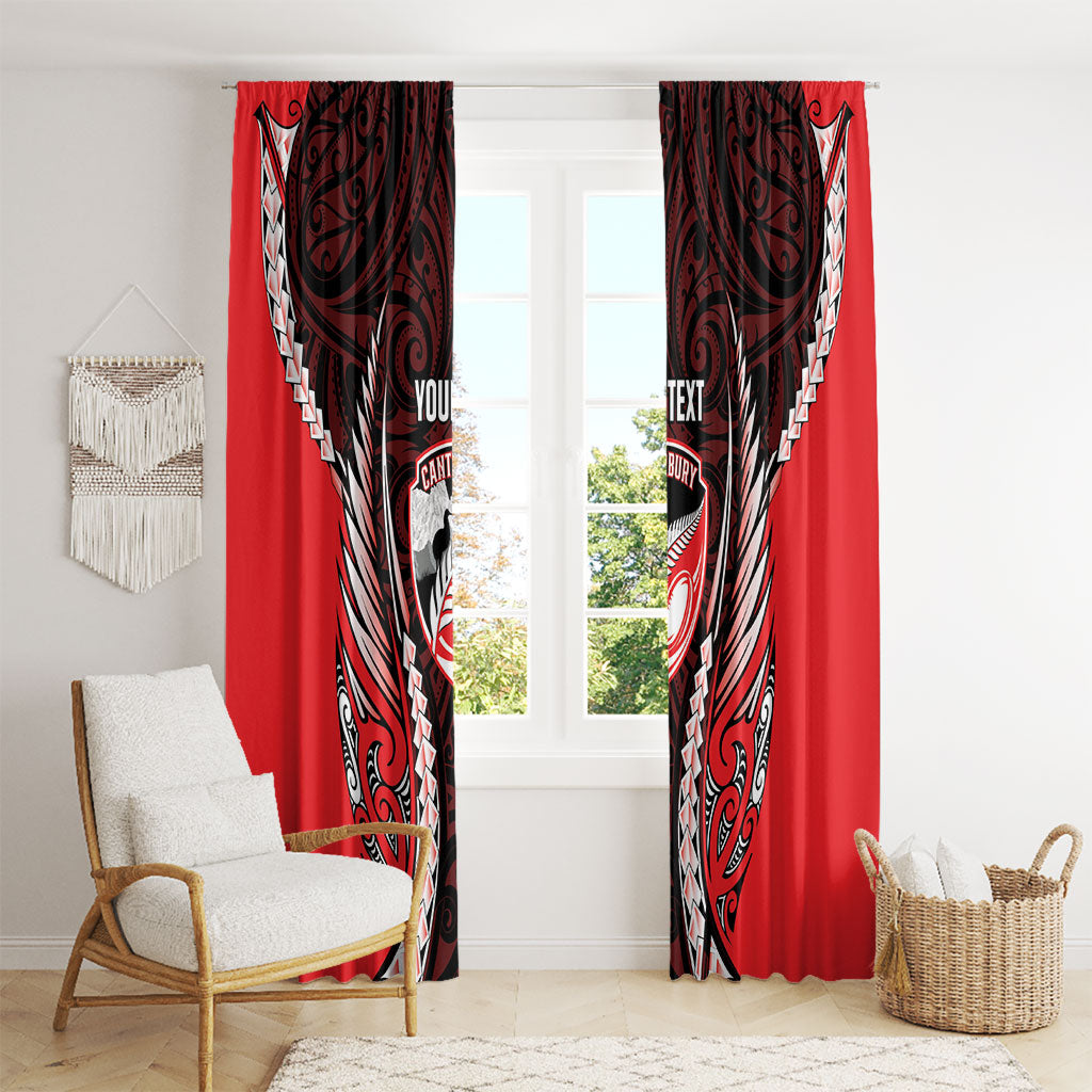 Canterbury 2026 Rugby Custom Window Curtain NZ Maori Silver Fern