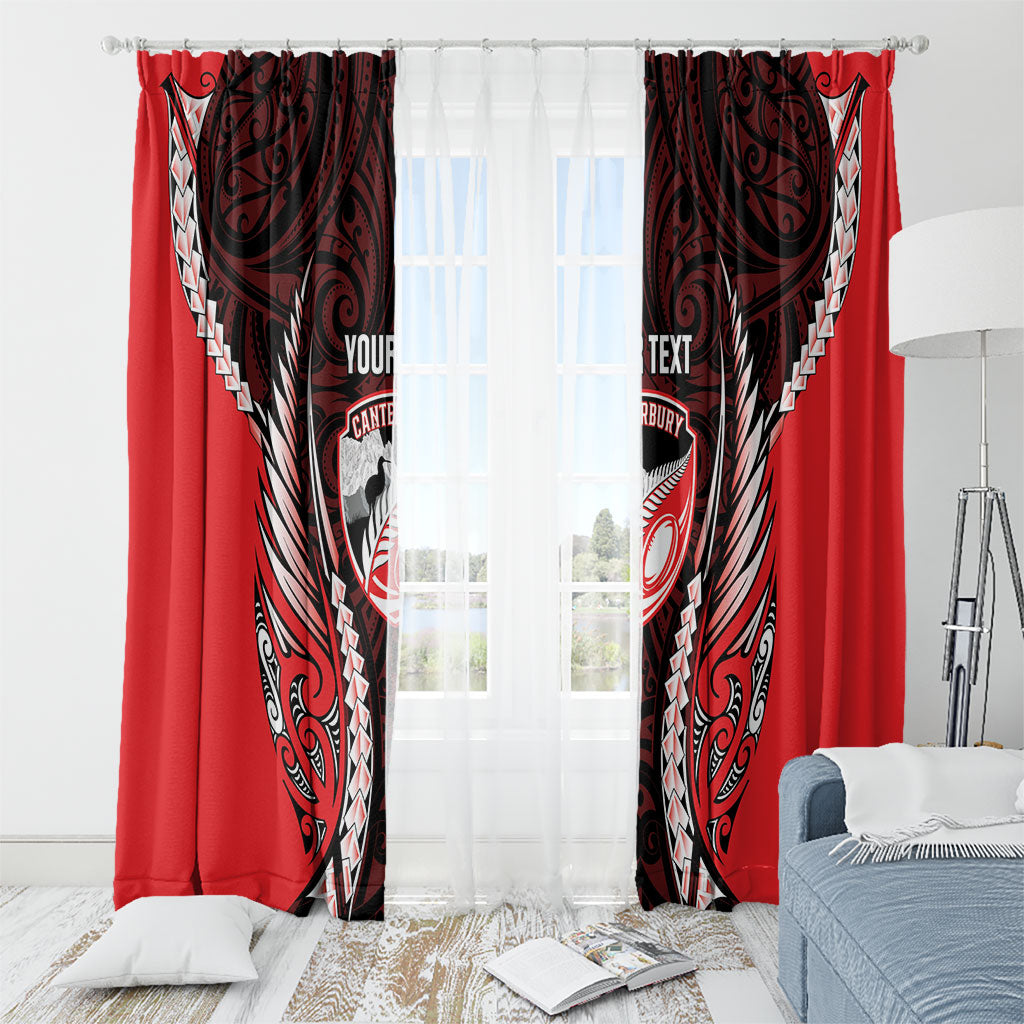 Canterbury 2026 Rugby Custom Window Curtain NZ Maori Silver Fern