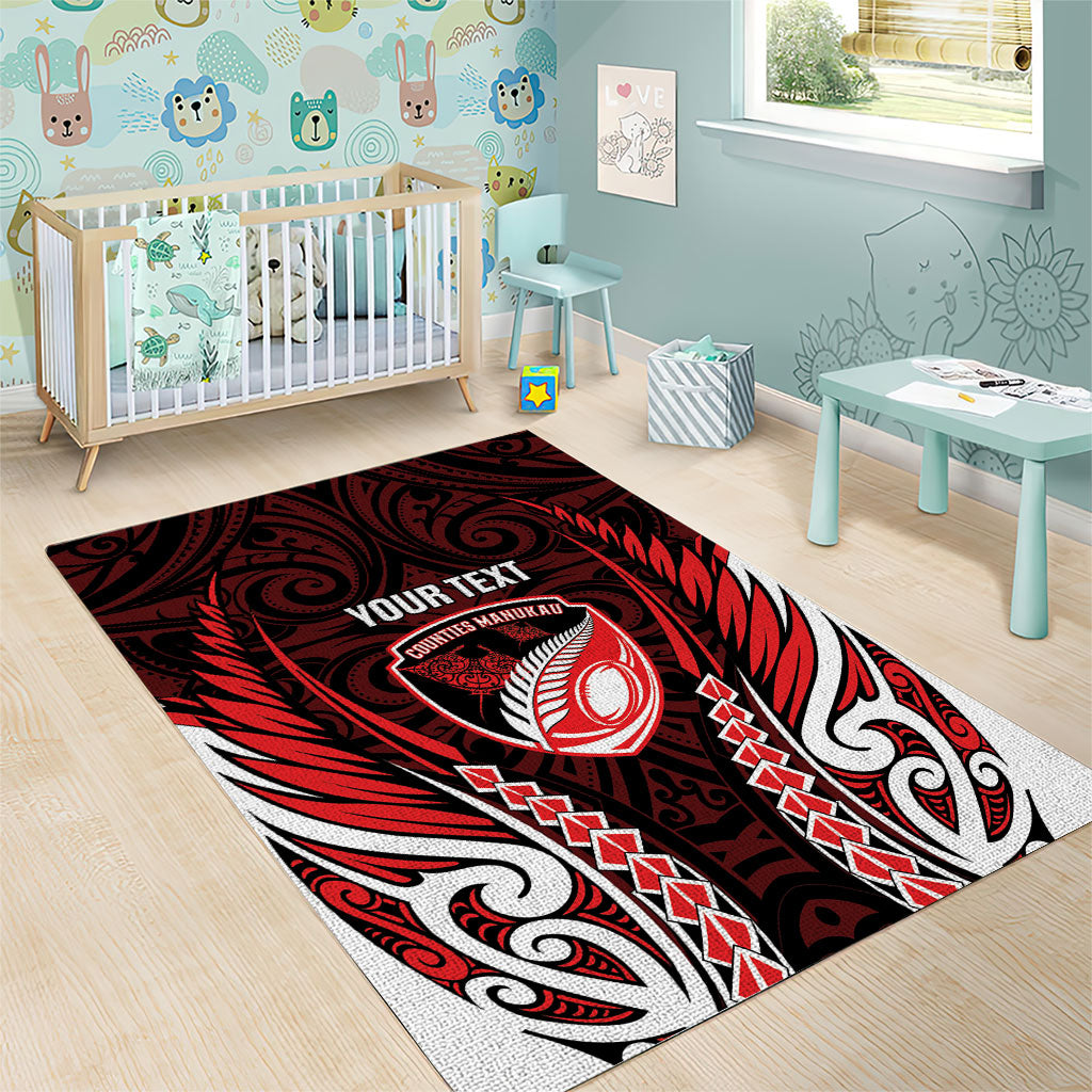 Counties Manukau 2026 Rugby Custom Area Rug NZ Maori Silver Fern LT14 - Polynesian Pride