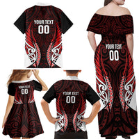 Counties Manukau 2026 Rugby Custom Family Matching Off Shoulder Maxi Dress and Hawaiian Shirt NZ Maori Silver Fern LT14 - Polynesian Pride