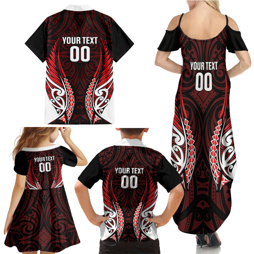 Counties Manukau 2026 Rugby Custom Family Matching Summer Maxi Dress and Hawaiian Shirt NZ Maori Silver Fern LT14 - Polynesian Pride