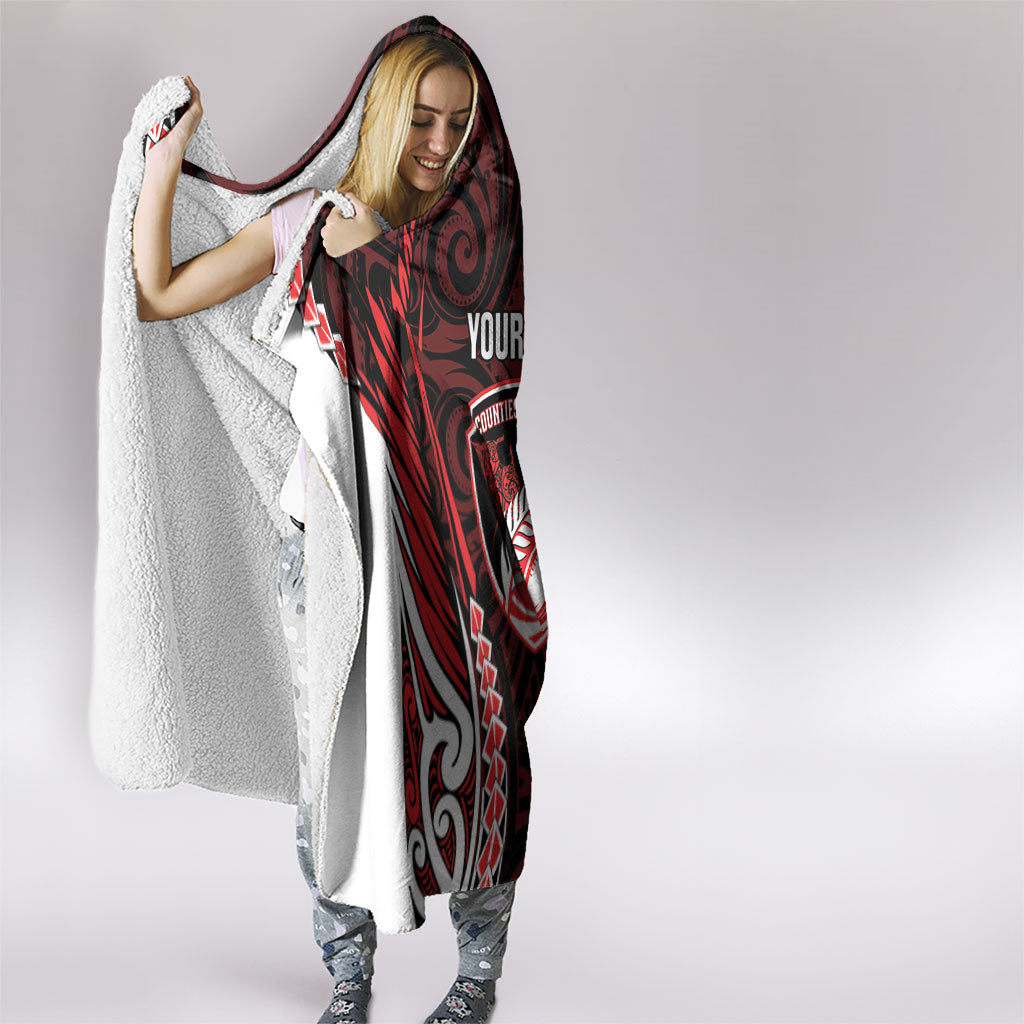 Counties Manukau 2026 Rugby Custom Hooded Blanket NZ Maori Silver Fern