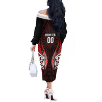 Counties Manukau 2026 Rugby Custom Off The Shoulder Long Sleeve Dress NZ Maori Silver Fern