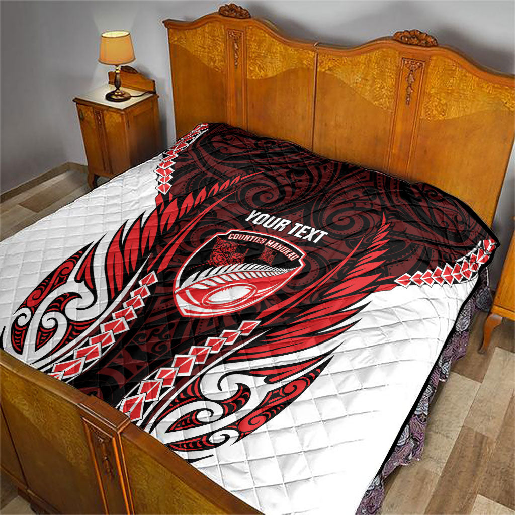 Counties Manukau 2026 Rugby Custom Quilt NZ Maori Silver Fern