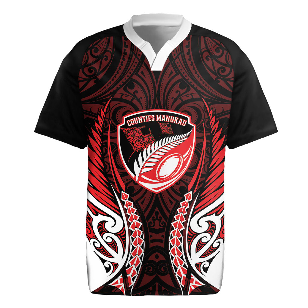 Counties Manukau 2026 Rugby Custom Rugby Jersey NZ Maori Silver Fern LT14 Red - Polynesian Pride