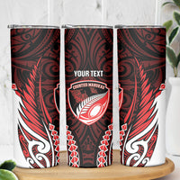 Counties Manukau 2026 Rugby Custom Skinny Tumbler NZ Maori Silver Fern LT14 - Polynesian Pride