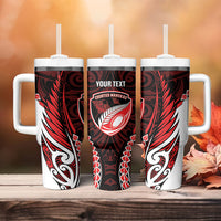 Counties Manukau 2026 Rugby Custom Tumbler With Handle NZ Maori Silver Fern