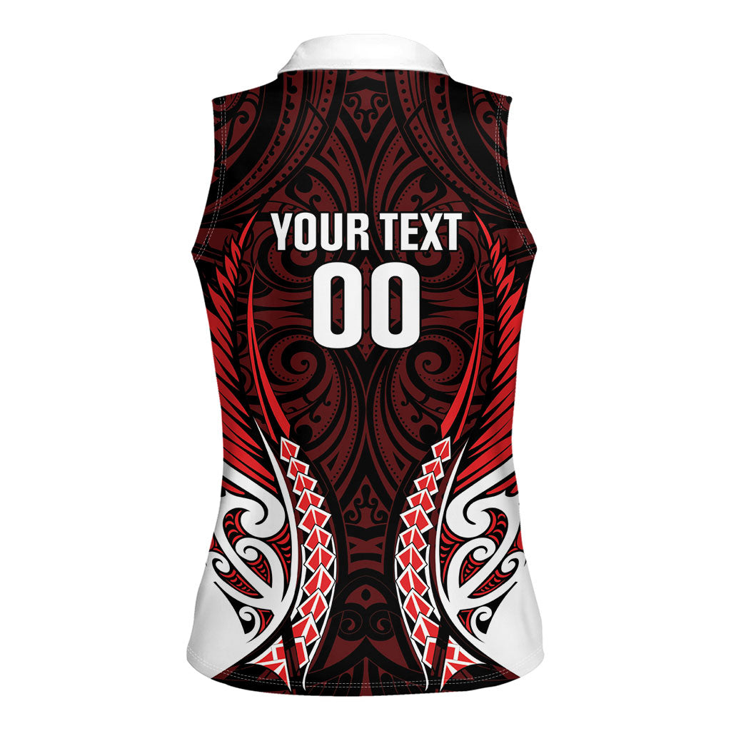 Counties Manukau 2026 Rugby Custom Women Sleeveless Polo Shirt NZ Maori Silver Fern LT14 - Polynesian Pride