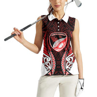 Counties Manukau 2026 Rugby Custom Women Sleeveless Polo Shirt NZ Maori Silver Fern LT14 - Polynesian Pride