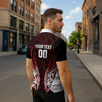 Counties Manukau 2026 Rugby Custom Zipper Polo Shirt NZ Maori Silver Fern LT14 - Polynesian Pride