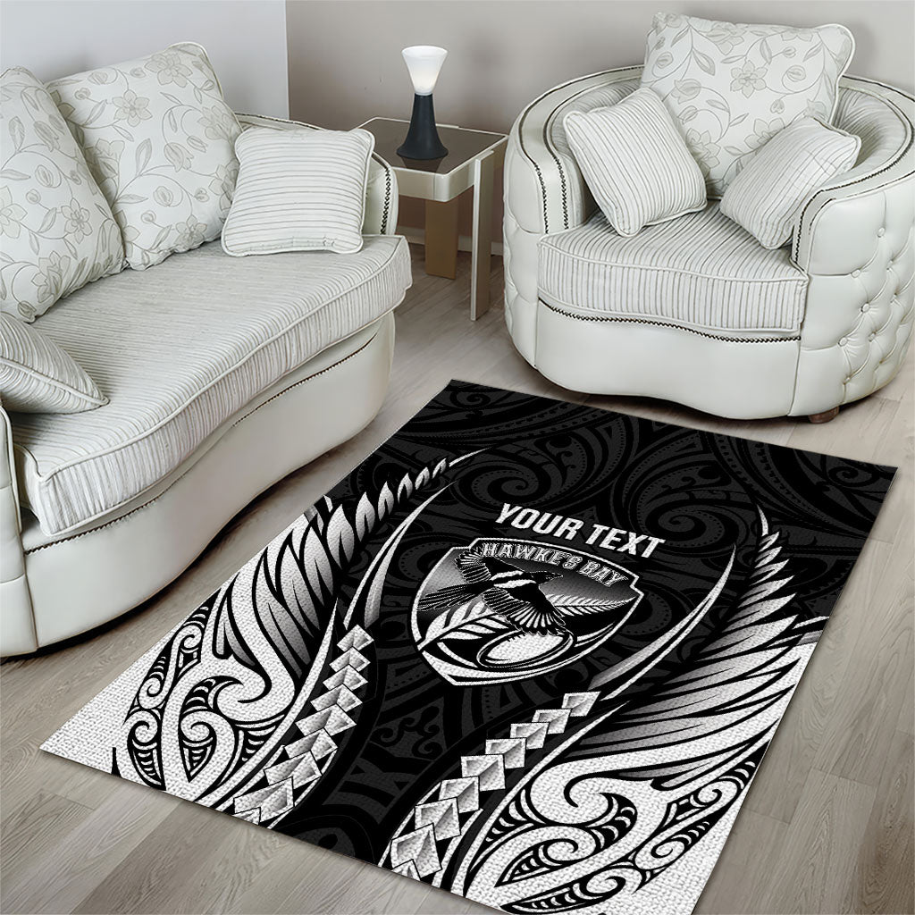 Hawke's Bay 2026 Rugby Custom Area Rug NZ Maori Silver Fern