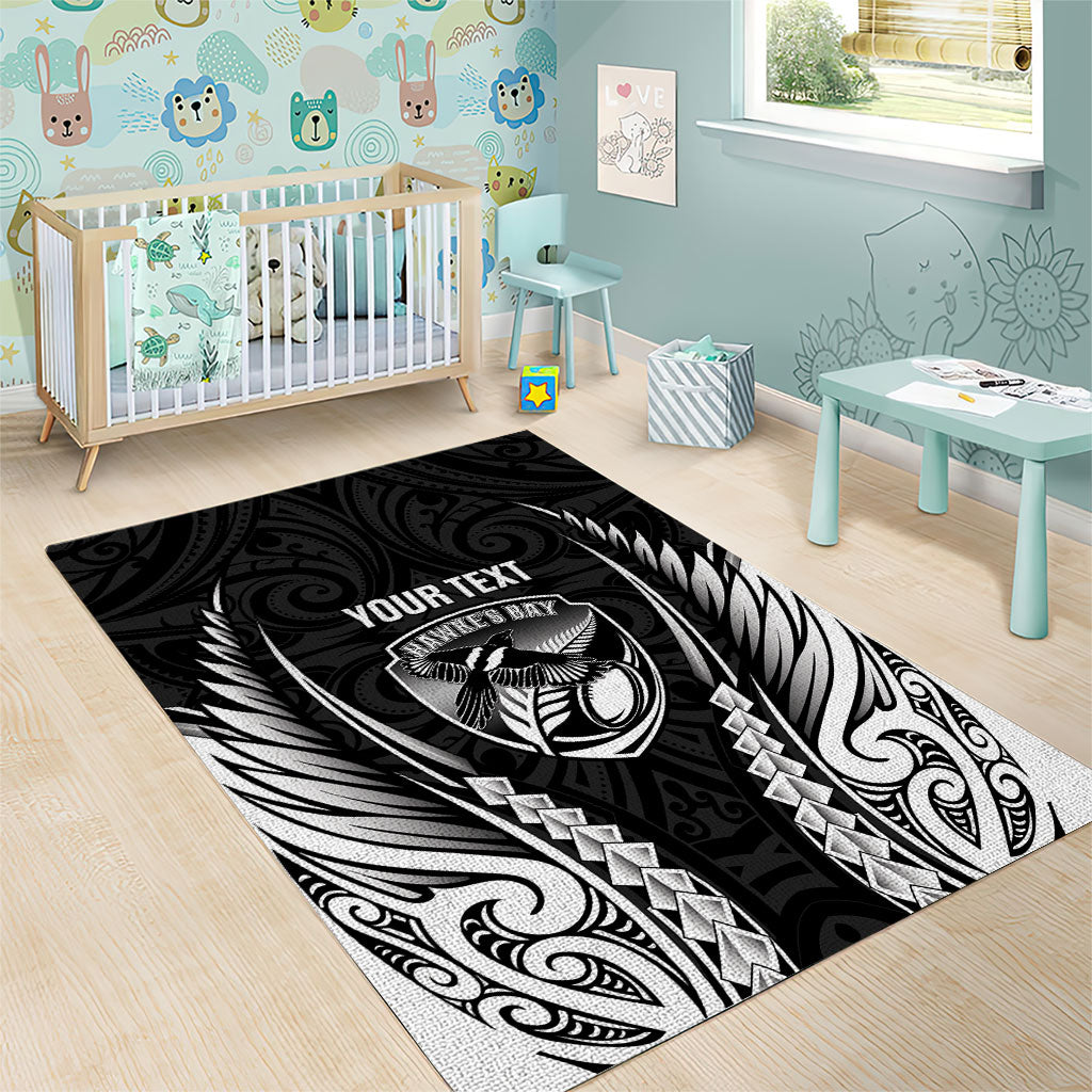 Hawke's Bay 2026 Rugby Custom Area Rug NZ Maori Silver Fern