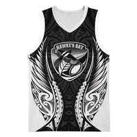 Hawke's Bay 2026 Rugby Custom Basketball Jersey NZ Maori Silver Fern LT14 Unisex Black - Polynesian Pride