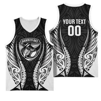 Hawke's Bay 2026 Rugby Custom Basketball Jersey NZ Maori Silver Fern LT14 - Polynesian Pride