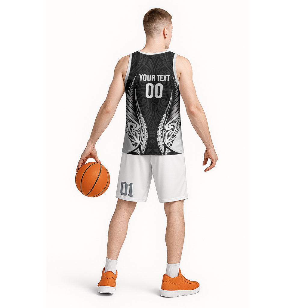 Hawke's Bay 2026 Rugby Custom Basketball Jersey NZ Maori Silver Fern LT14 - Polynesian Pride