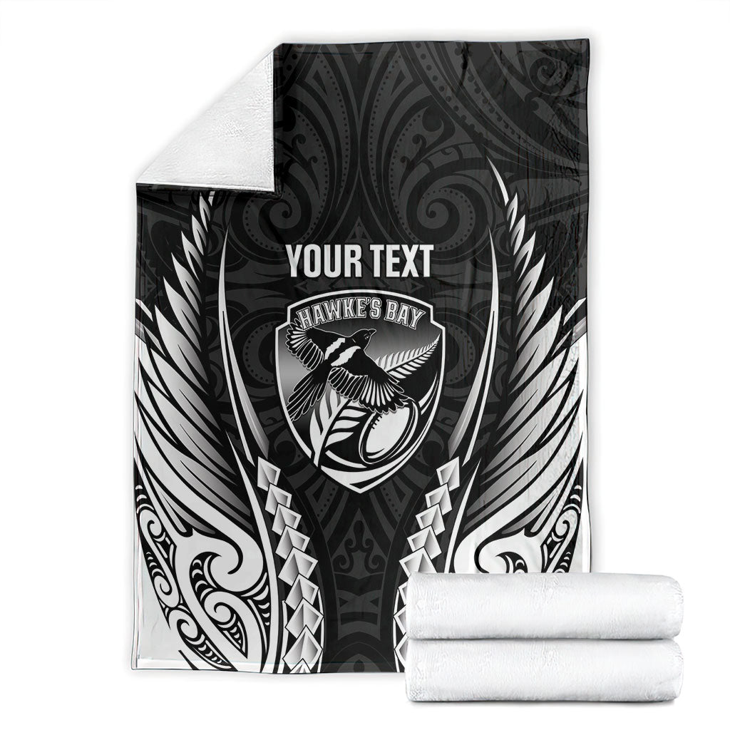 Hawke's Bay 2026 Rugby Custom Blanket NZ Maori Silver Fern