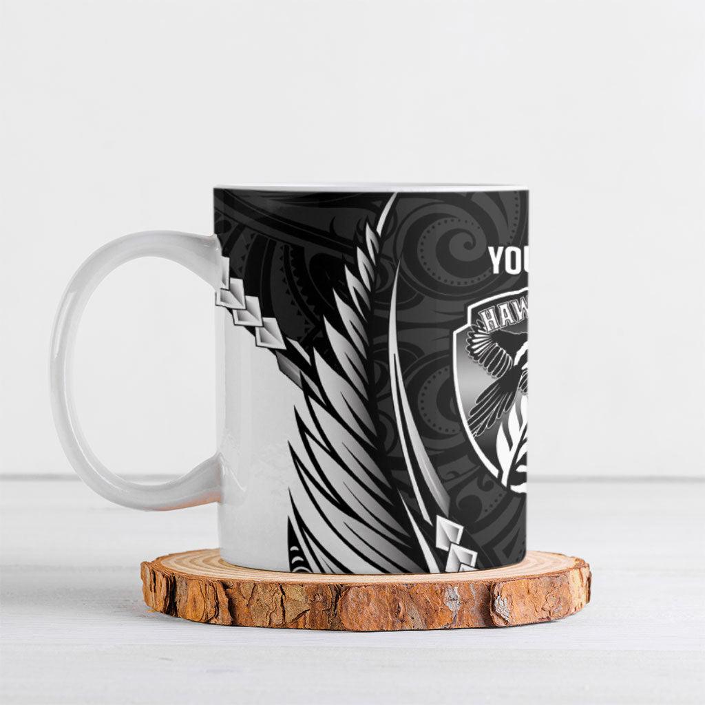 Hawke's Bay 2026 Rugby Custom Ceramic Mug NZ Maori Silver Fern LT14 Black - Polynesian Pride