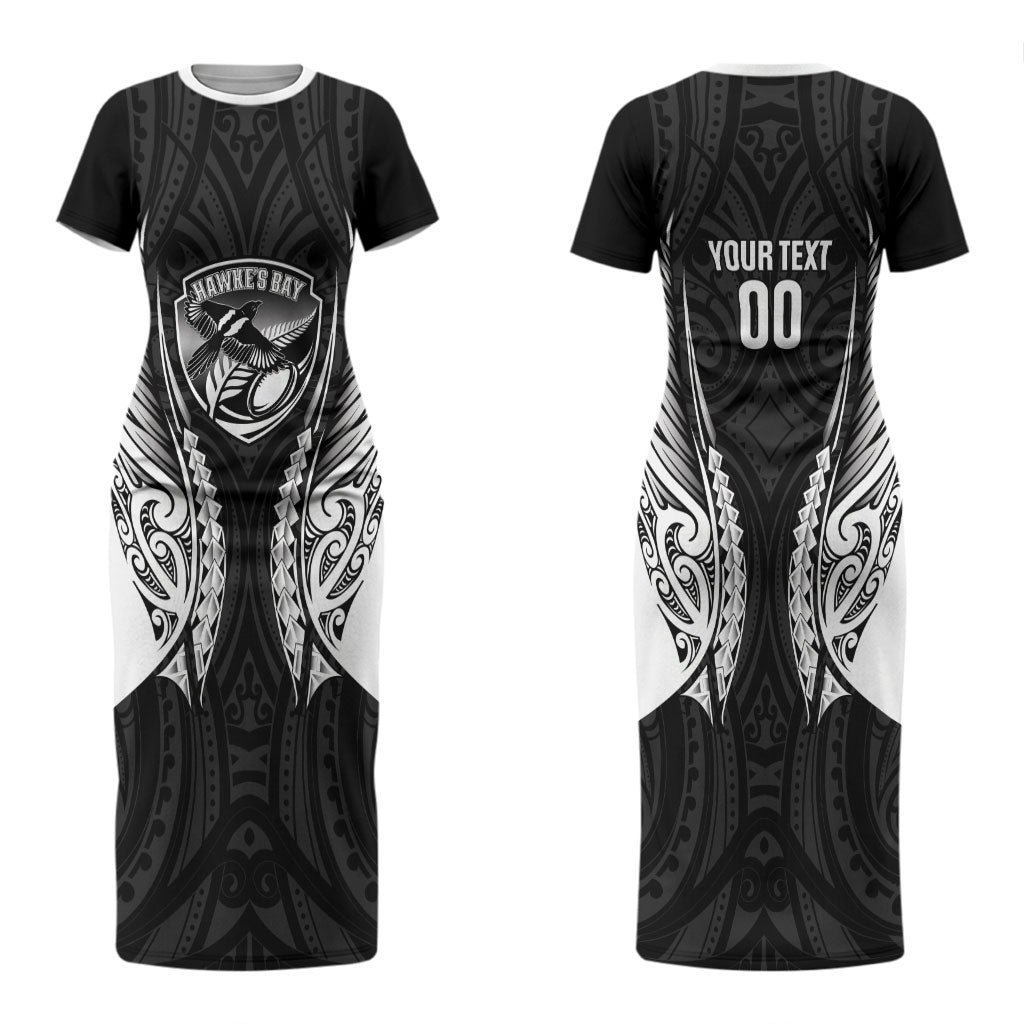 Hawke's Bay 2026 Rugby Custom Couples Matching Short Sleeve Bodycon Dress and Hawaiian Shirt NZ Maori Silver Fern LT14 - Polynesian Pride