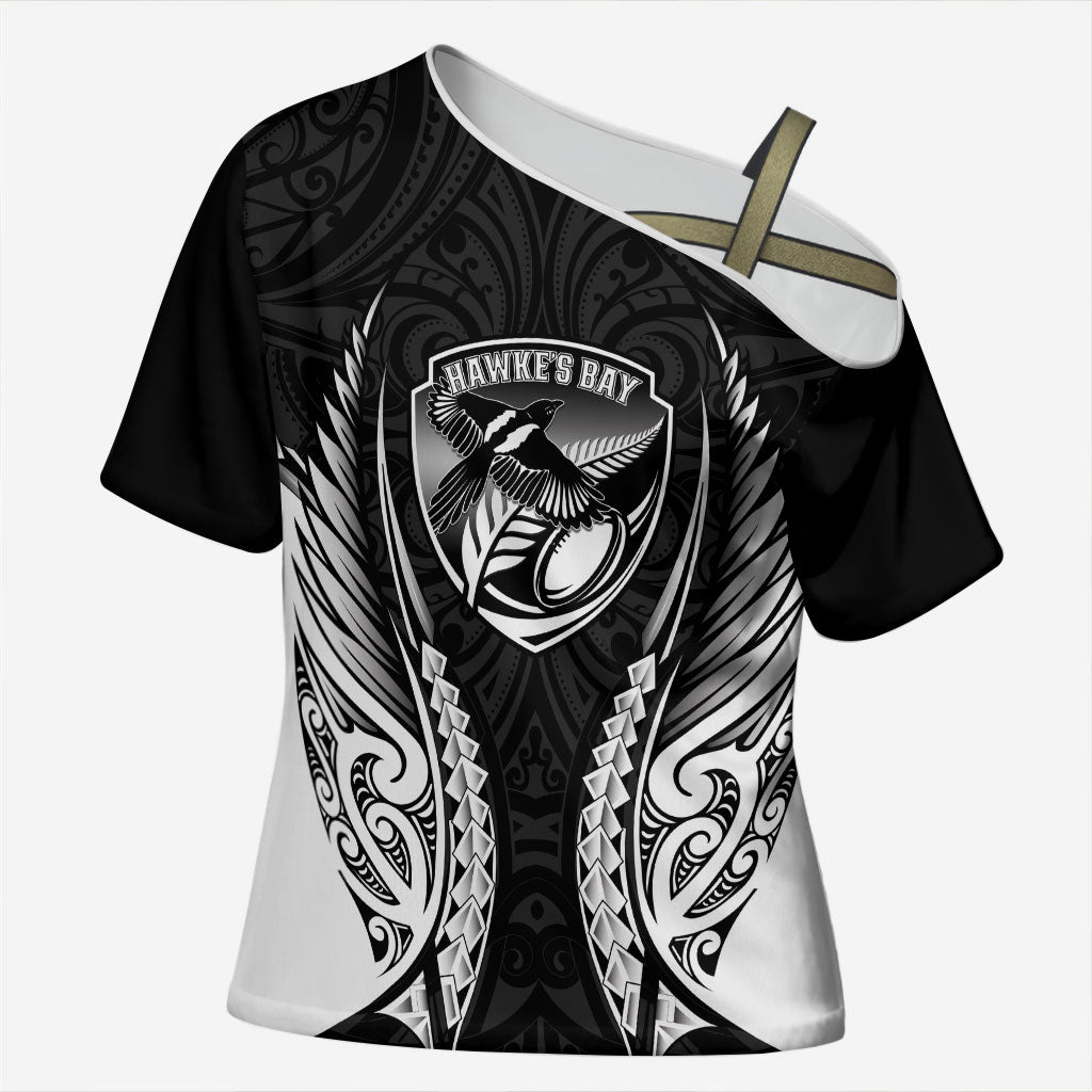 Hawke's Bay 2026 Rugby Custom Cross Shoulder Shirt NZ Maori Silver Fern
