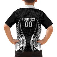Hawke's Bay 2026 Rugby Custom Family Matching Off Shoulder Maxi Dress and Hawaiian Shirt NZ Maori Silver Fern LT14 - Polynesian Pride
