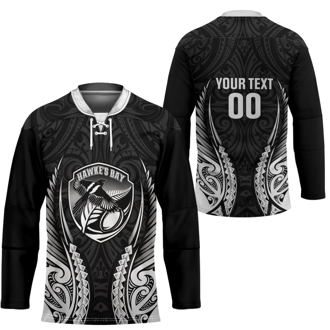 Hawke's Bay 2026 Rugby Custom Hockey Jersey NZ Maori Silver Fern LT14 - Polynesian Pride