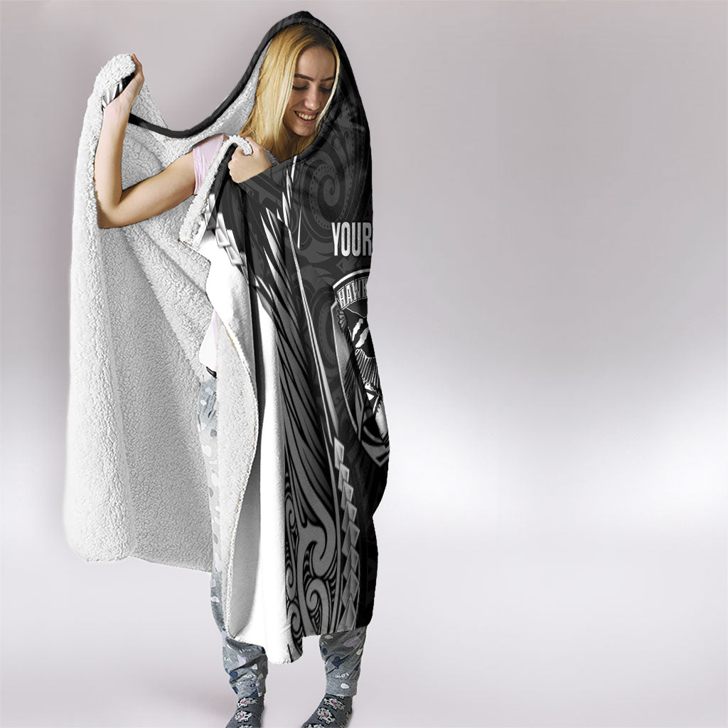 Hawke's Bay 2026 Rugby Custom Hooded Blanket NZ Maori Silver Fern