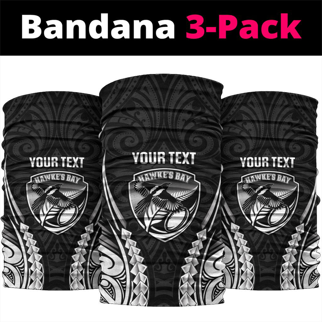 Hawke's Bay 2026 Rugby Custom Neck Gaiter NZ Maori Silver Fern LT14 package One Size: 25*50cm Black - Polynesian Pride