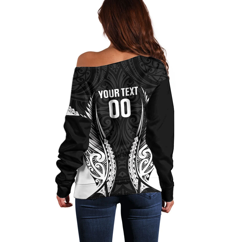 Hawke's Bay 2026 Rugby Custom Off Shoulder Sweater NZ Maori Silver Fern