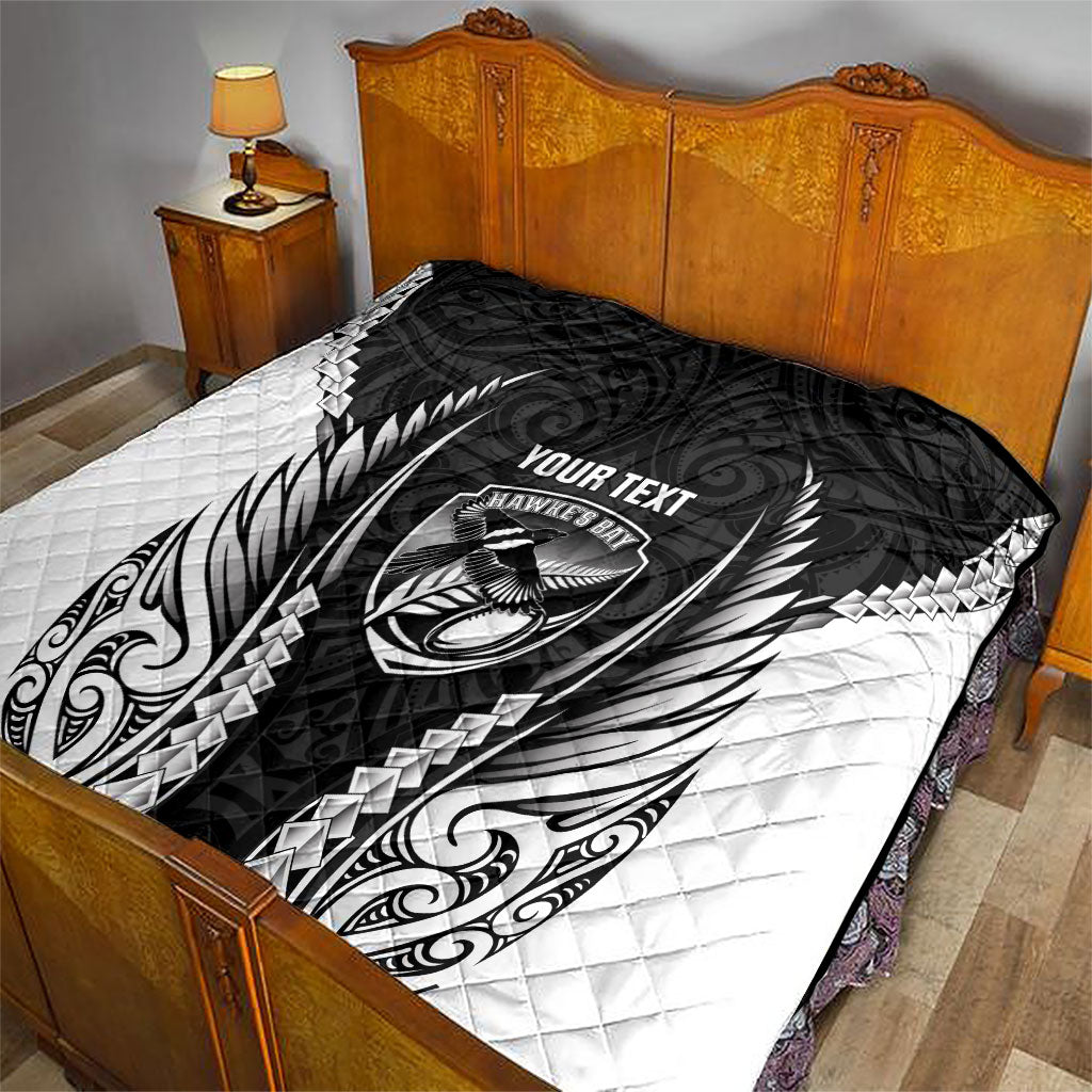 Hawke's Bay 2026 Rugby Custom Quilt NZ Maori Silver Fern