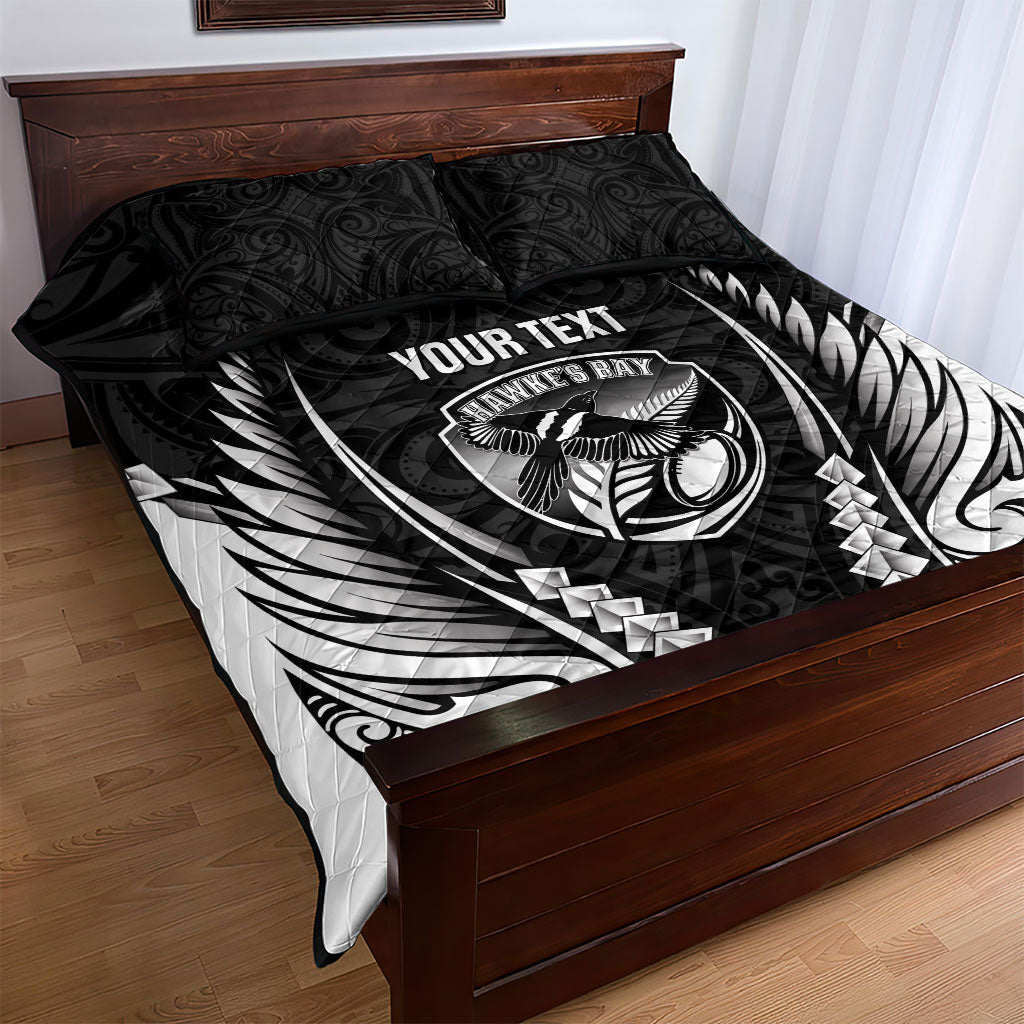 Hawke's Bay 2026 Rugby Custom Quilt Bed Set NZ Maori Silver Fern