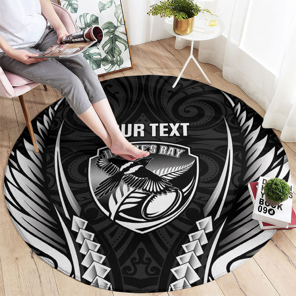 Hawke's Bay 2026 Rugby Custom Round Carpet NZ Maori Silver Fern