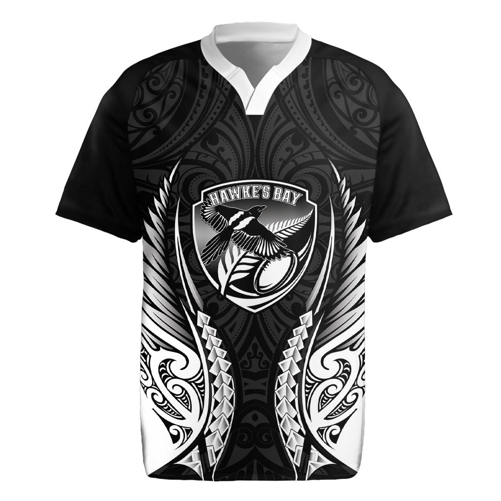 Hawke's Bay 2026 Rugby Custom Rugby Jersey NZ Maori Silver Fern LT14 Black - Polynesian Pride