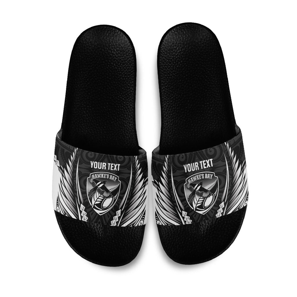 Hawke's Bay 2026 Rugby Custom Slide Sandals NZ Maori Silver Fern