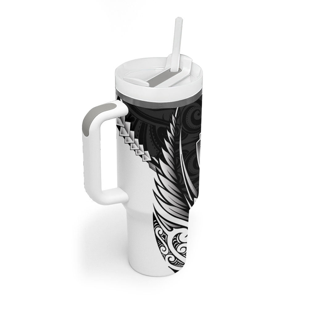 Hawke's Bay 2026 Rugby Custom Tumbler With Handle NZ Maori Silver Fern LT14 - Polynesian Pride