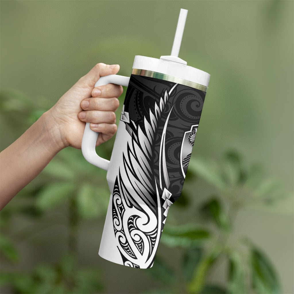 Hawke's Bay 2026 Rugby Custom Tumbler With Handle NZ Maori Silver Fern LT14 - Polynesian Pride