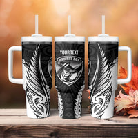 Hawke's Bay 2026 Rugby Custom Tumbler With Handle NZ Maori Silver Fern LT14 - Polynesian Pride