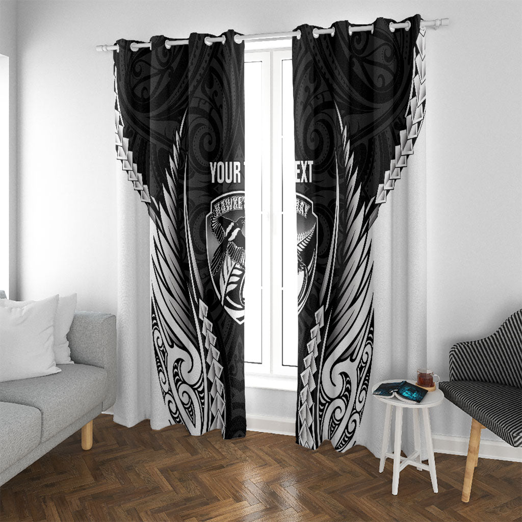 Hawke's Bay 2026 Rugby Custom Window Curtain NZ Maori Silver Fern