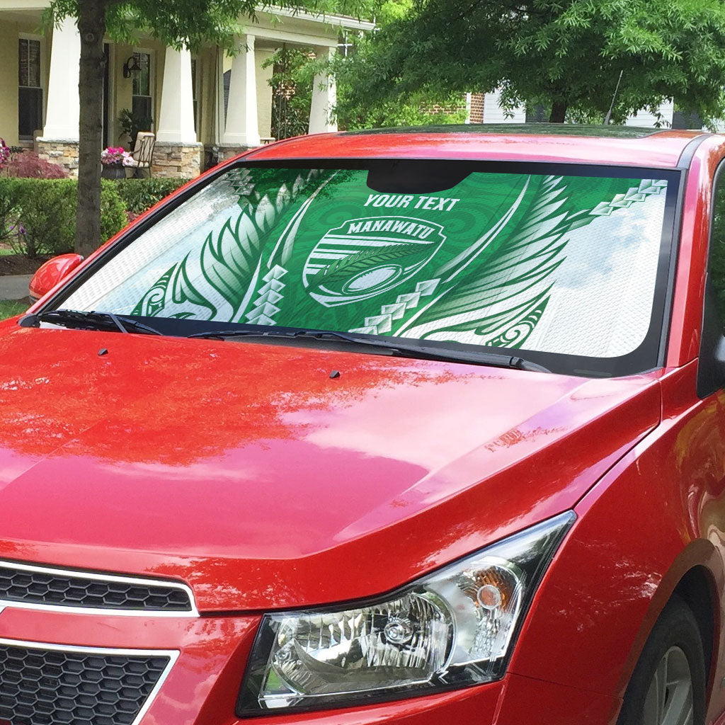 Manawatu 2026 Rugby Custom Auto Sun Shade NZ Maori Silver Fern