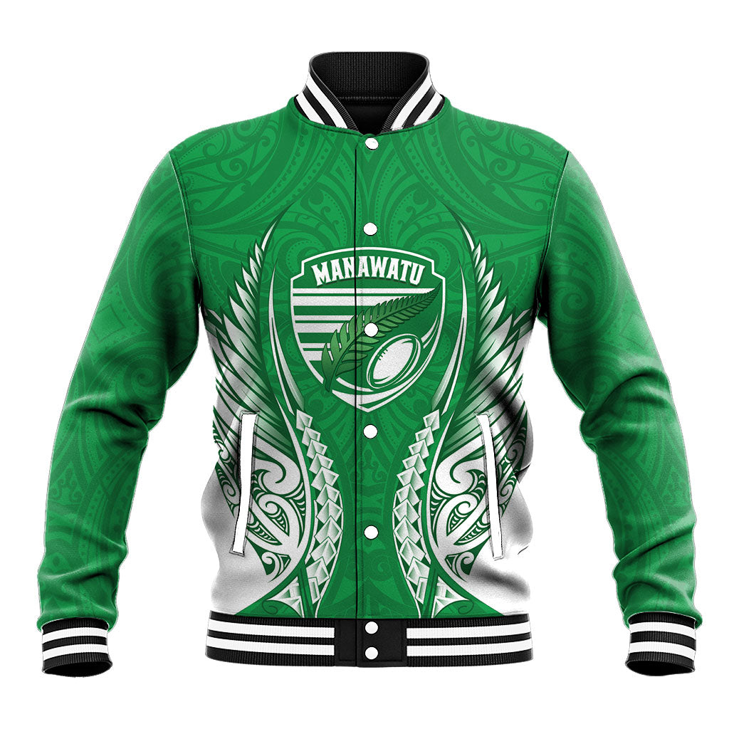 Manawatu 2026 Rugby Custom Baseball Jacket NZ Maori Silver Fern