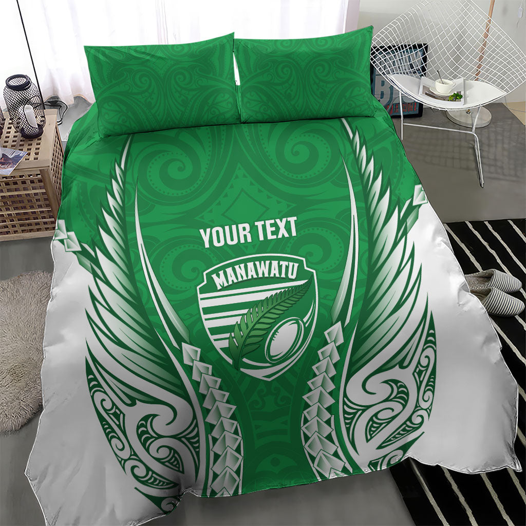 Manawatu 2026 Rugby Custom Bedding Set NZ Maori Silver Fern