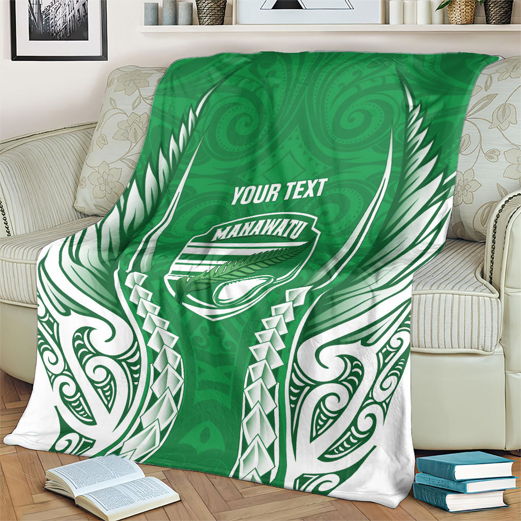 Manawatu 2026 Rugby Custom Blanket NZ Maori Silver Fern