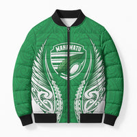 Manawatu 2026 Rugby Custom Bomber Puffer Jacket NZ Maori Silver Fern