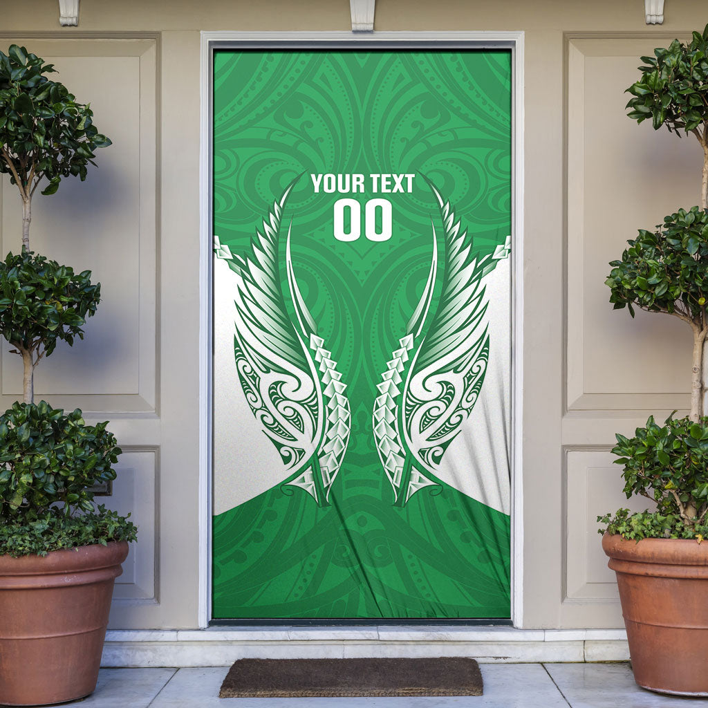Manawatu 2026 Rugby Custom Door Cover NZ Maori Silver Fern LT14 Green - Polynesian Pride