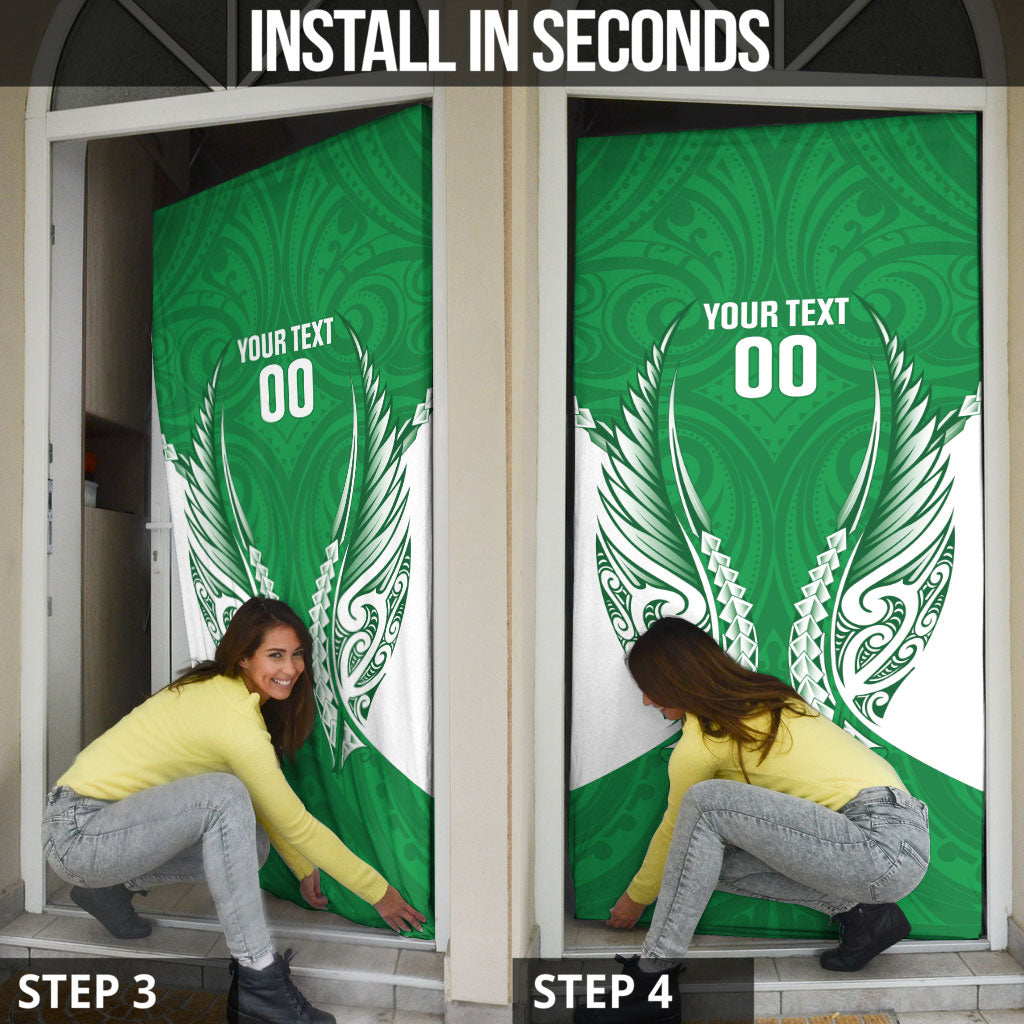 Manawatu 2026 Rugby Custom Door Cover NZ Maori Silver Fern LT14 - Polynesian Pride