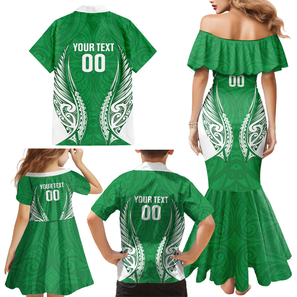 Manawatu 2026 Rugby Custom Family Matching Mermaid Dress and Hawaiian Shirt NZ Maori Silver Fern LT14 - Polynesian Pride