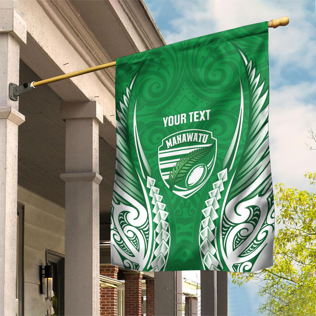 Manawatu 2026 Rugby Custom Garden Flag NZ Maori Silver Fern LT14 House Flag Green - Polynesian Pride