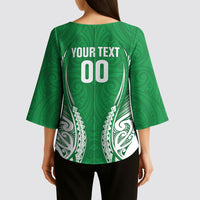 Manawatu 2026 Rugby Custom Kimono Sleeve Blouse NZ Maori Silver Fern LT14 - Polynesian Pride