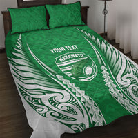 Manawatu 2026 Rugby Custom Quilt Bed Set NZ Maori Silver Fern