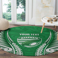 Manawatu 2026 Rugby Custom Round Carpet NZ Maori Silver Fern