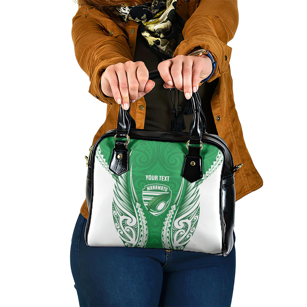 Manawatu 2026 Rugby Custom Shoulder Handbag NZ Maori Silver Fern LT14 One Size Green - Polynesian Pride
